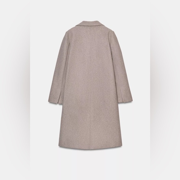 Zara Basic Soft Coat Front Button Beige Classic Trench Coat NWT Sz S - Picture 6 of 15